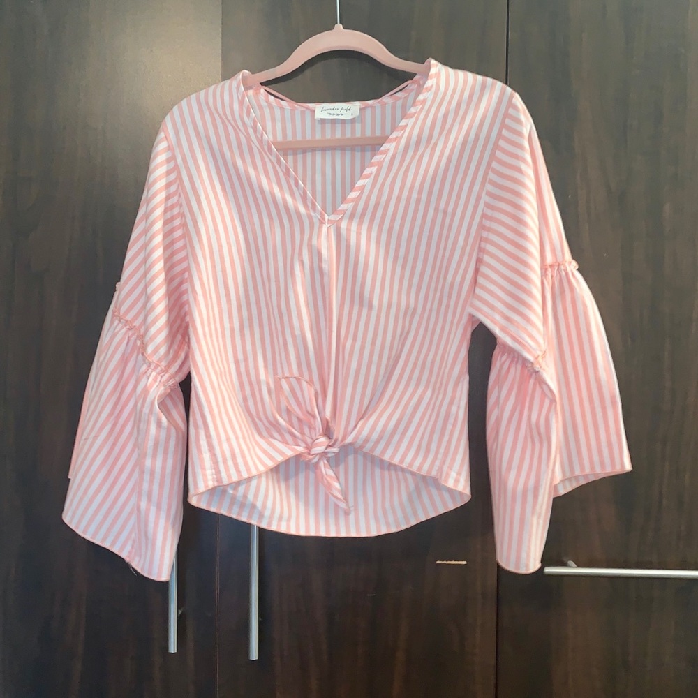 Anthropologie Lavender Fields Bell Sleeve Top